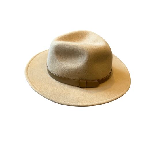 Loft Sz M/L Tan 100% Wool Fedora Fall Pumpkin Patch Boho Southwestern - Picture 1 of 7